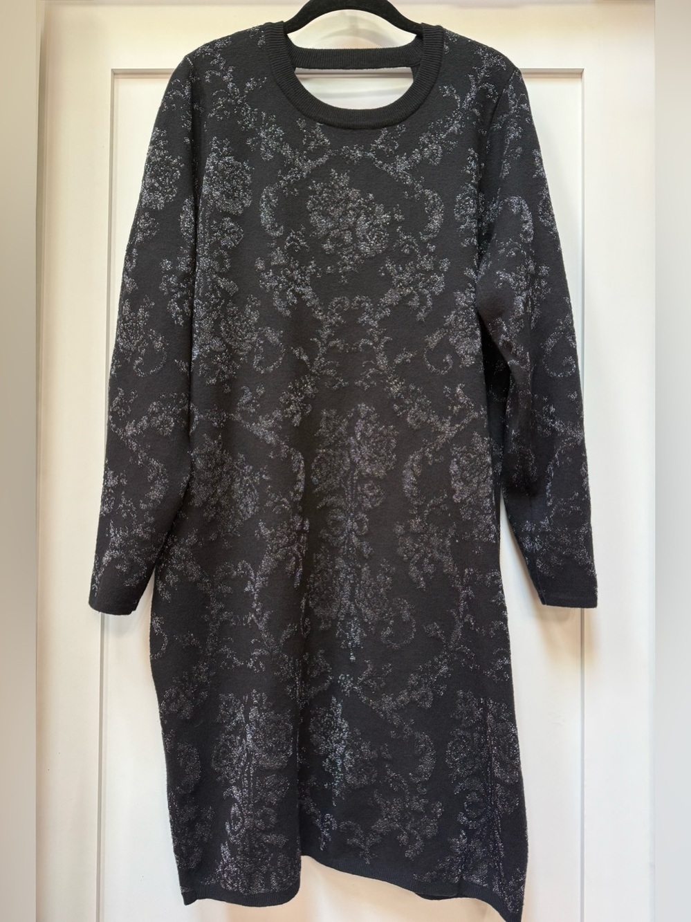 Torrid Black and Silver Casual Midi Sweater Dress